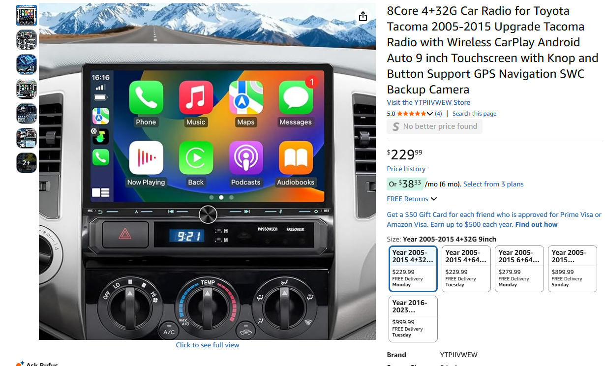 Smart Car Radio Upgrade for Toyota