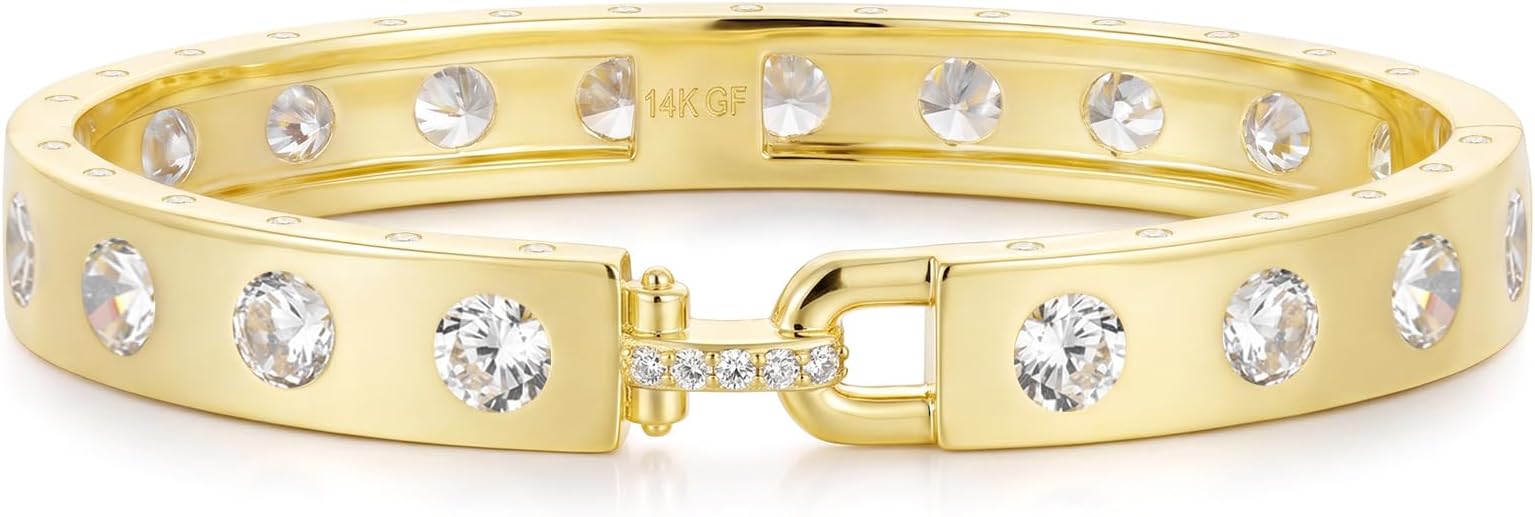 Gold Bangle Bracelets for Women, 14K Gold