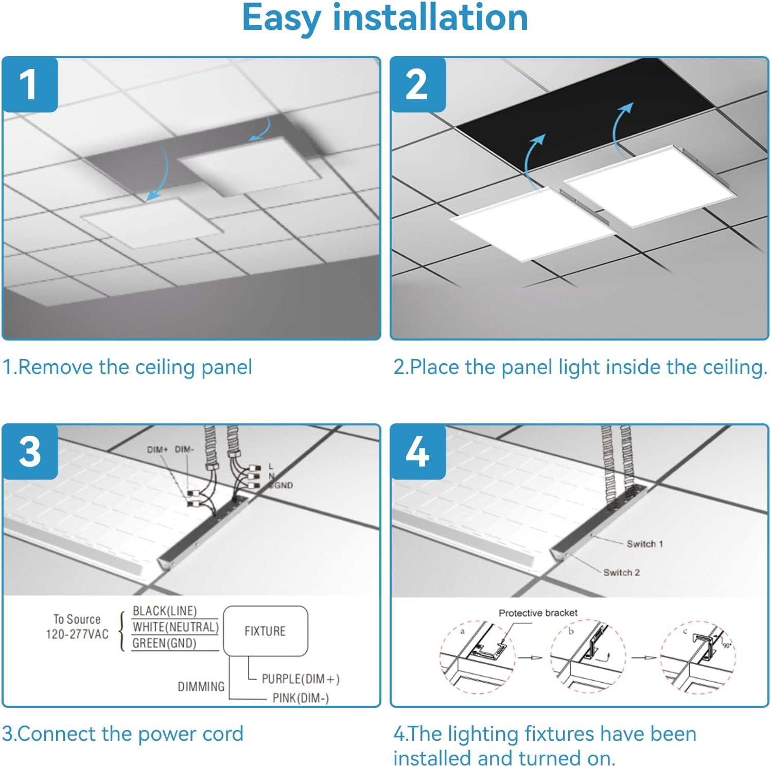 2 pack 2x4 LED Flat Panel Light
