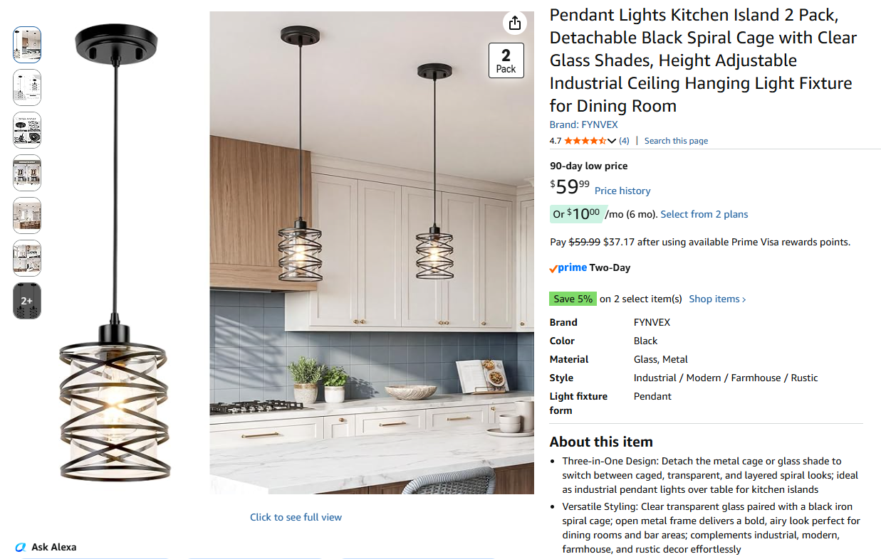 Pendant Lights - 2 Pack