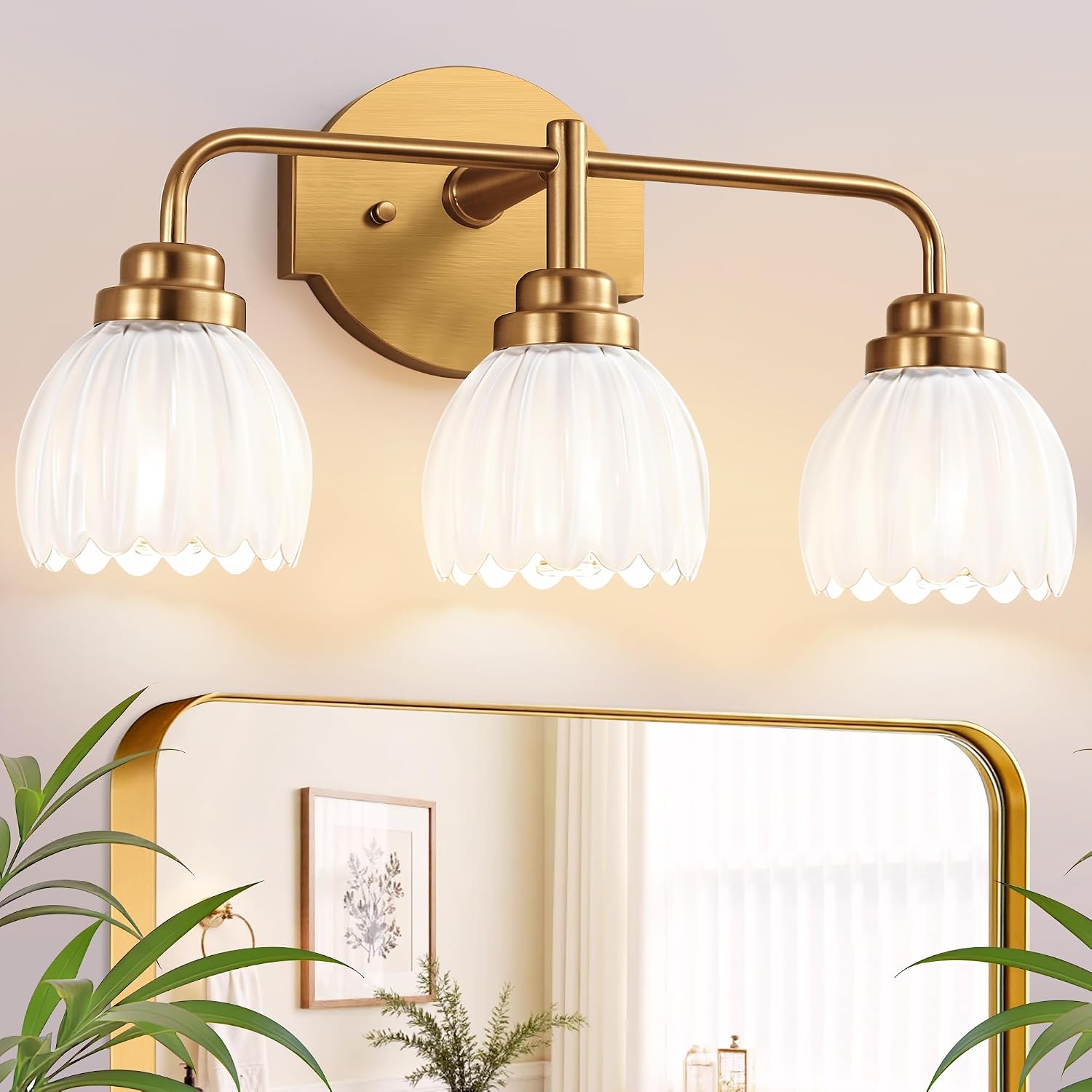 Vintage Vanity 3 Light Gold Bathroom