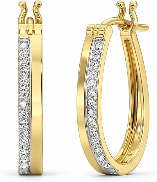 Diamond Oval Hoop Earrings
