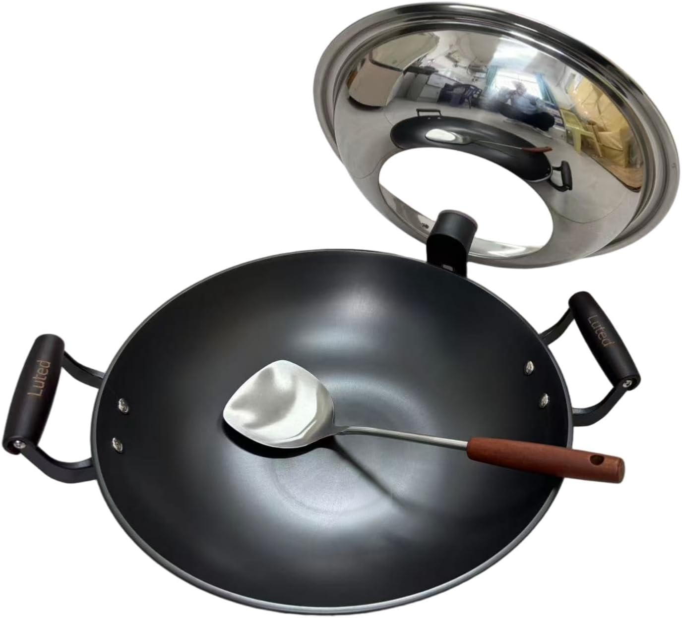 Cast Iron Chinese Wok with lid