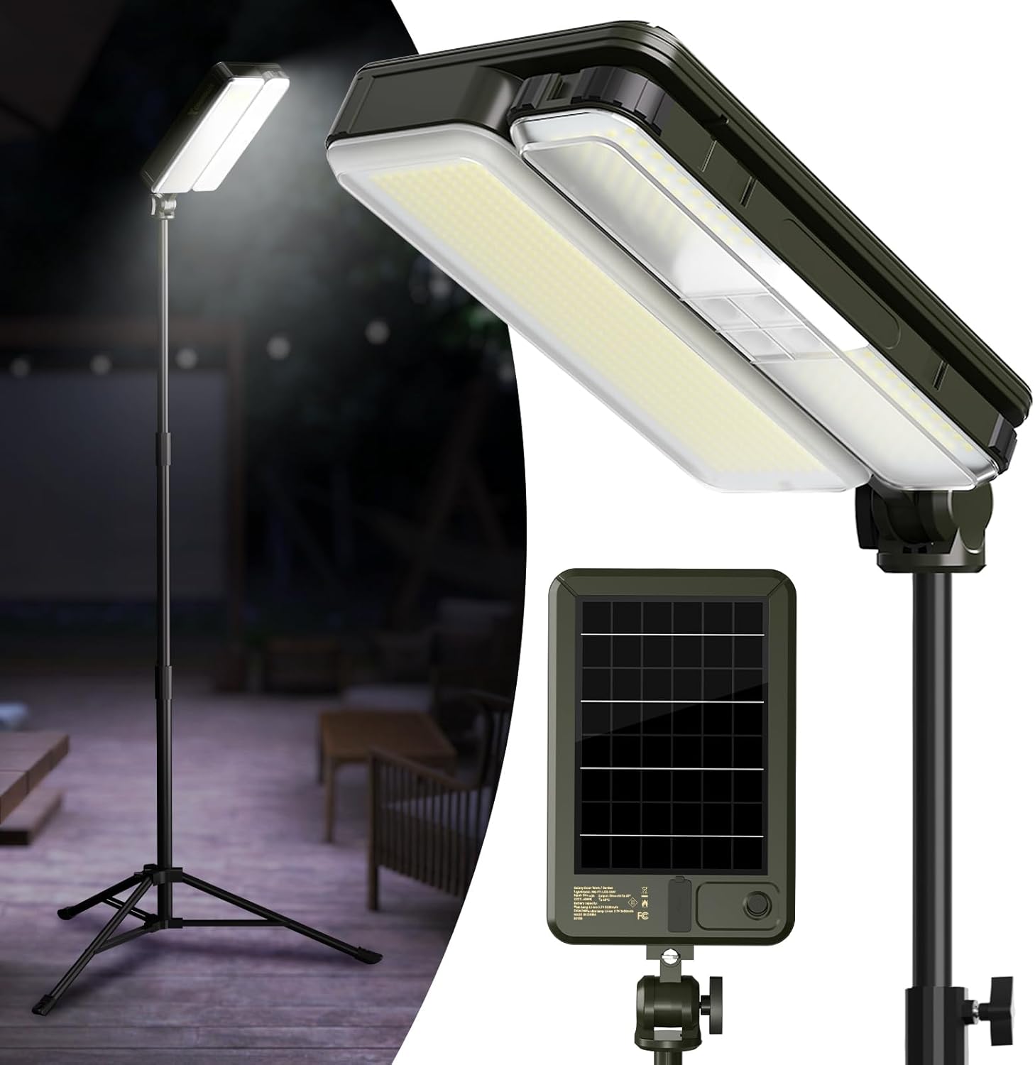 Outdoor Solar Camping Lights - 2 Heads