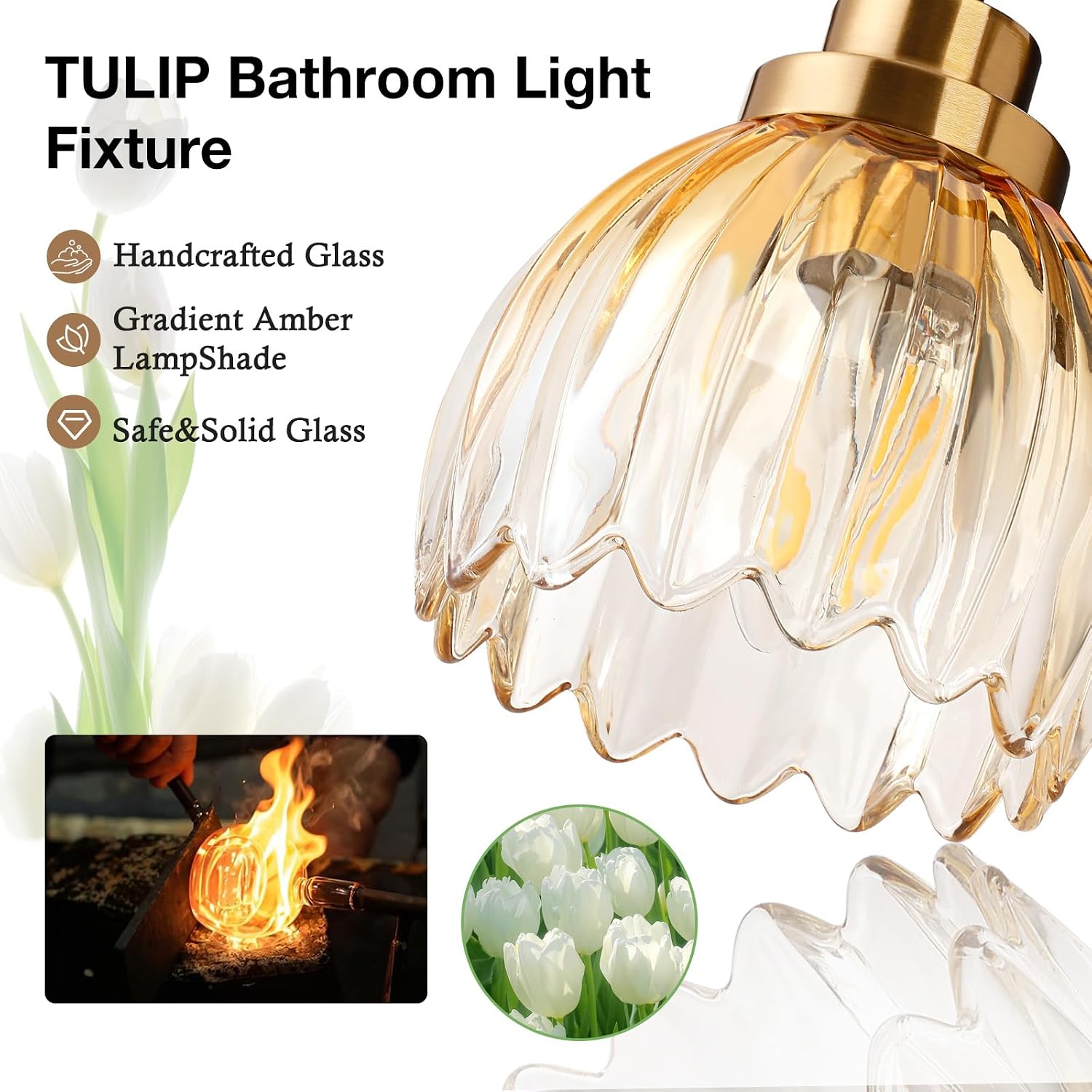 3-Light Black and Gold Vanity Lights
