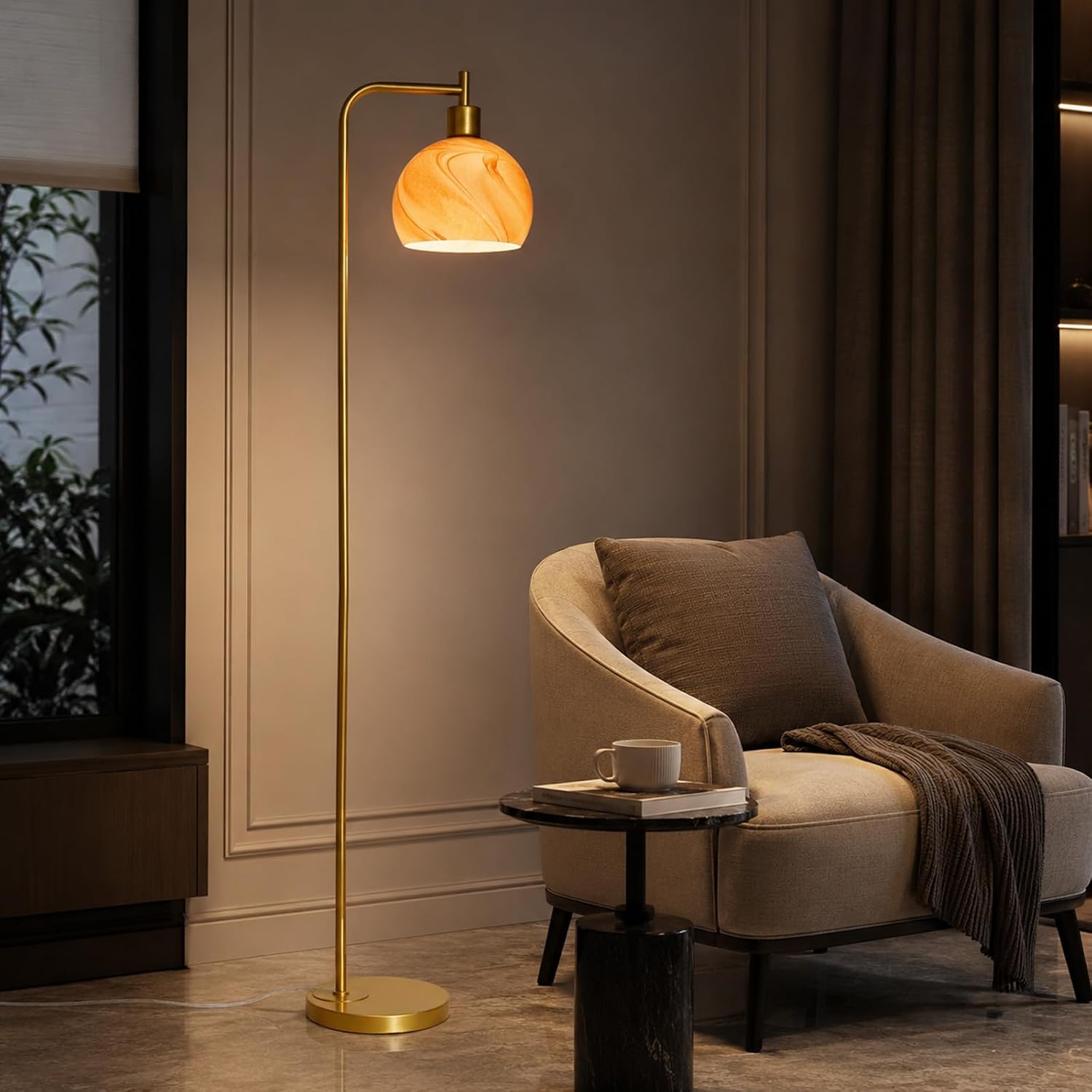 Soft Glow Art Deco Glass Floor Lamp