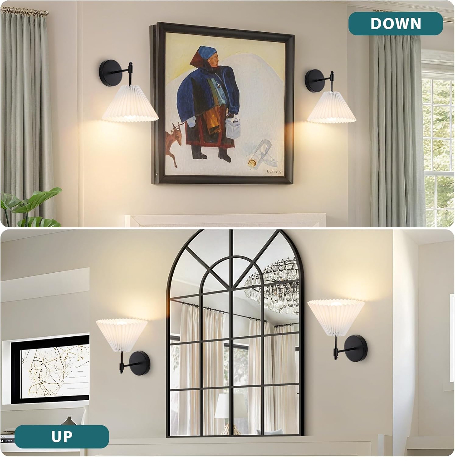 Battery Operated Wall Sconce Set of 2