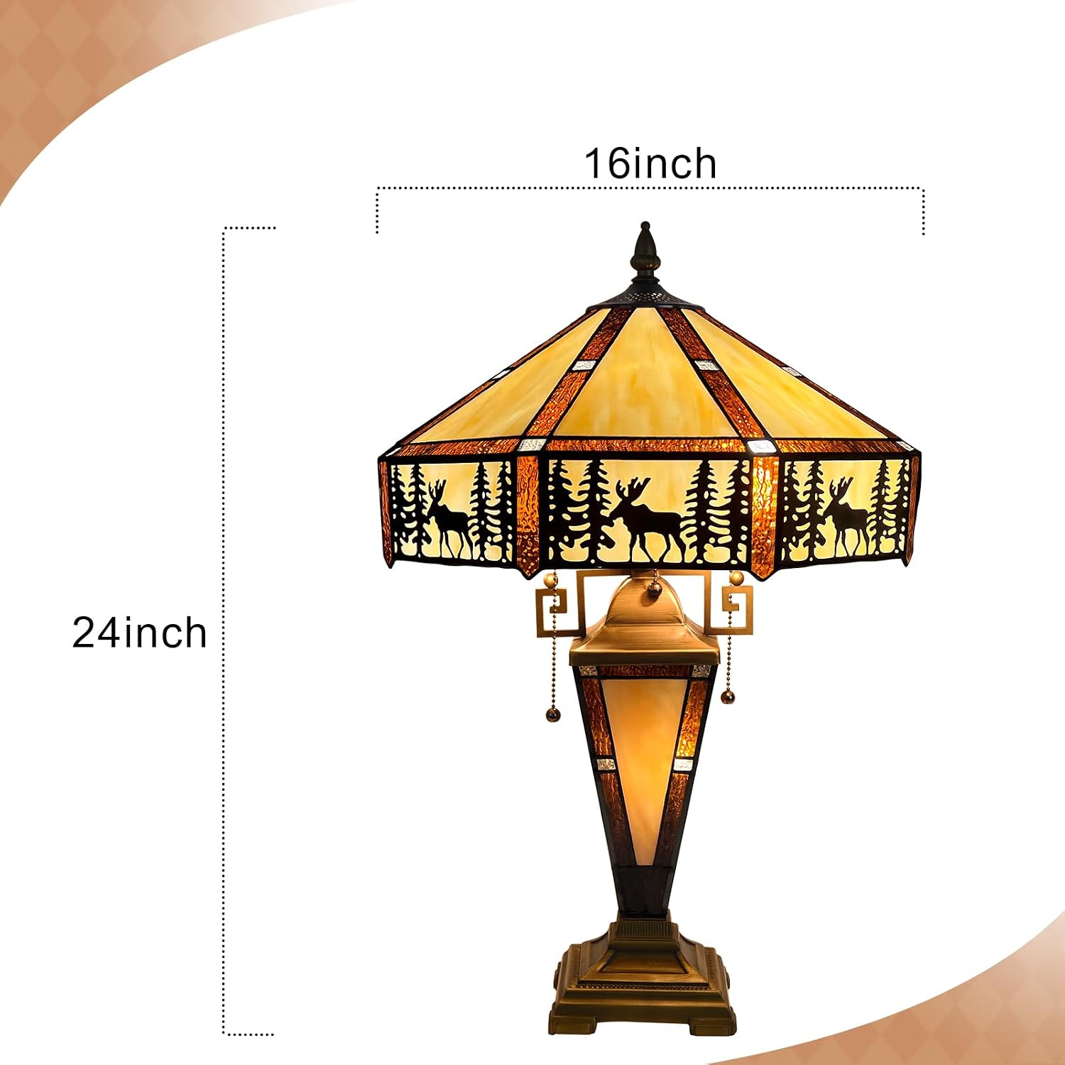 Tiffany Table Lamp unique crafted with nightlight