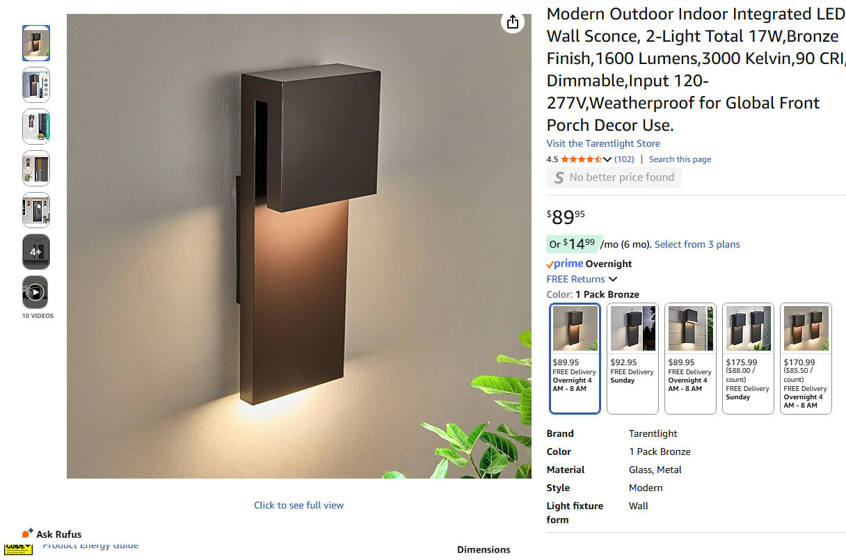 Modern outdoor indoor integrated LED wall sconce