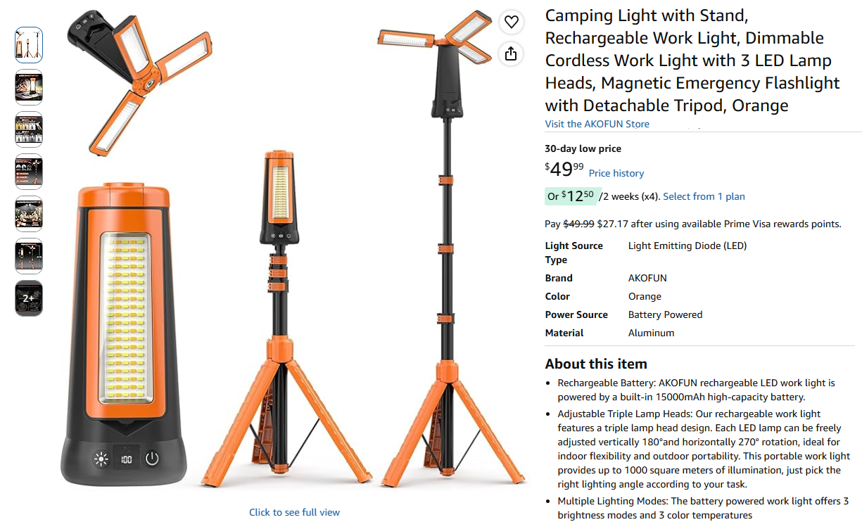 Camping Light with Stand,