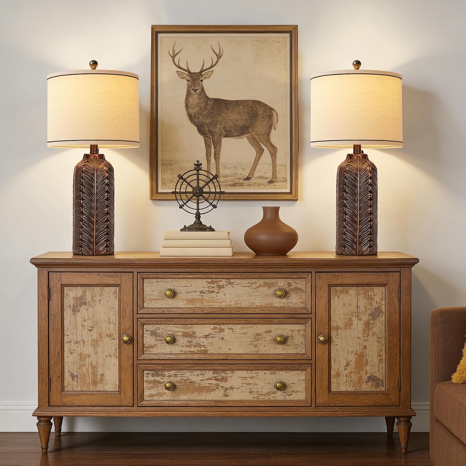 Resin Table Lamps Set of 2,