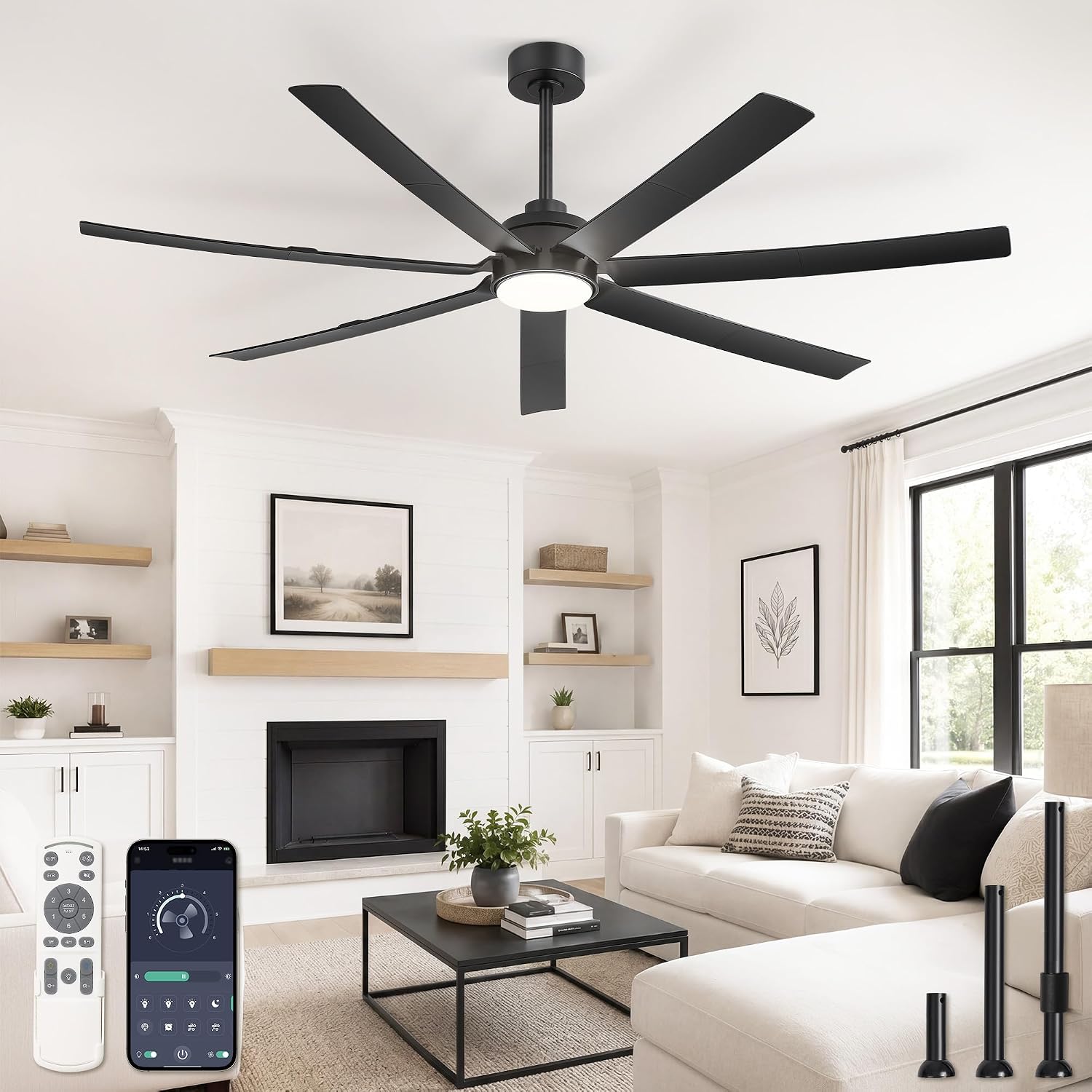 Ceiling Fans with Lights and Remote,