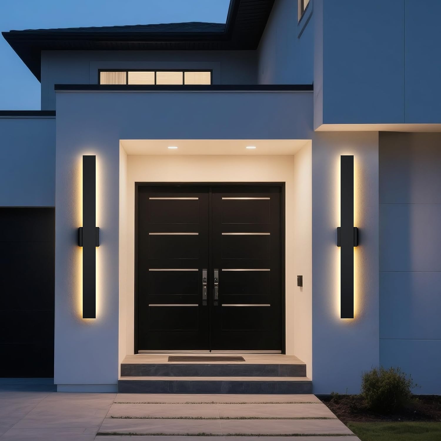 2 Pack Modern LED Outdoor Wall Light