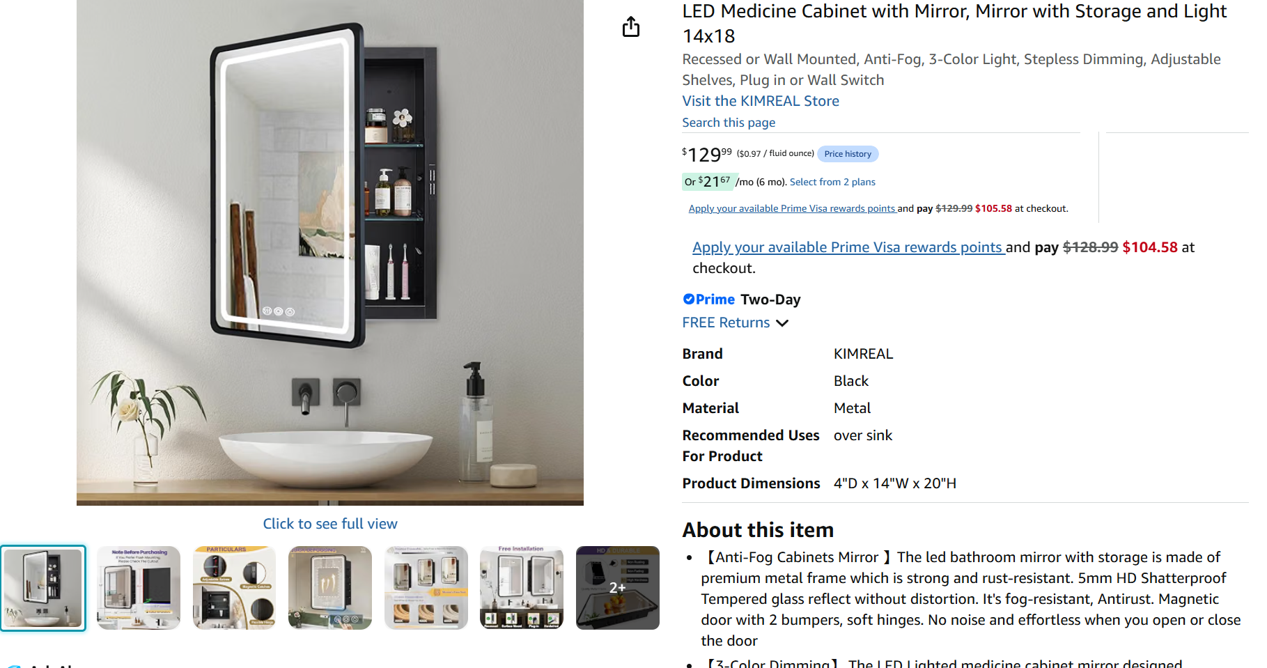 LED Medicine Cabinet with Mirror with Storage and Light