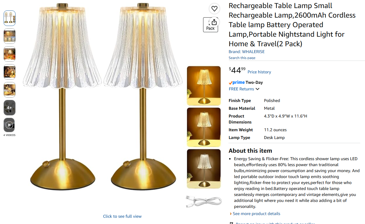 Rechargeable Table Lamps