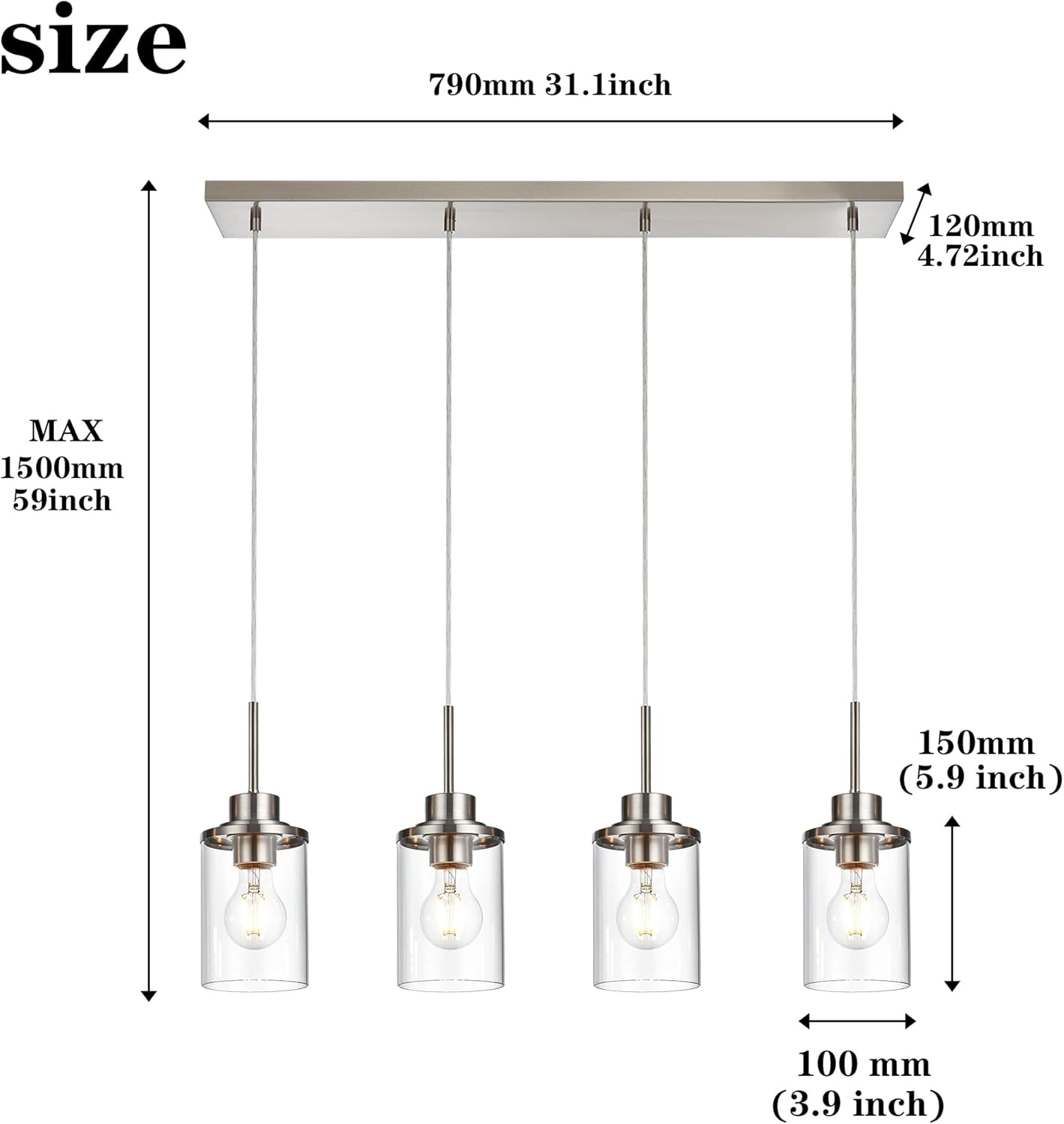 4 Light Kitchen Island Lighting,