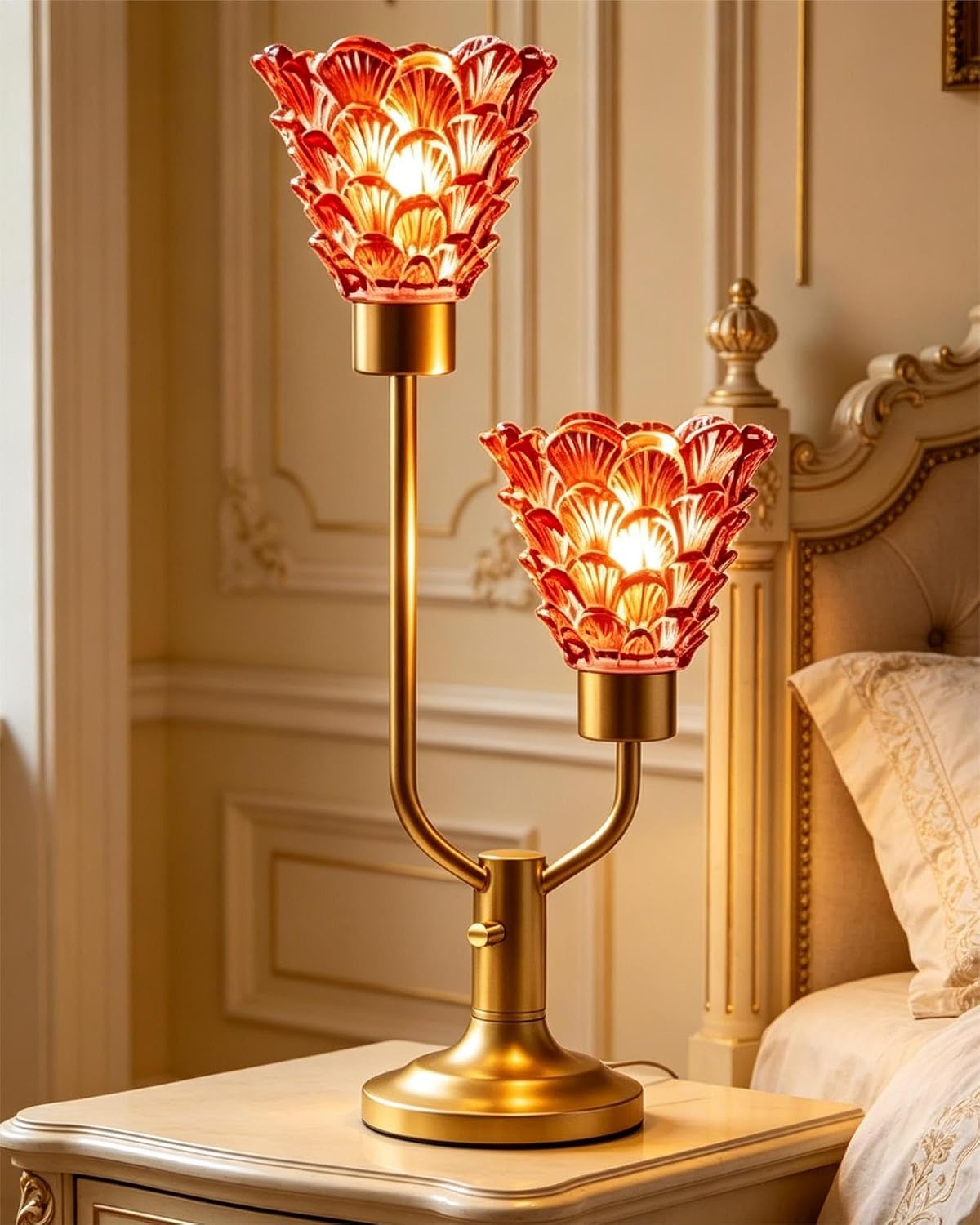 Mid Century Modern Glass Table Lamp