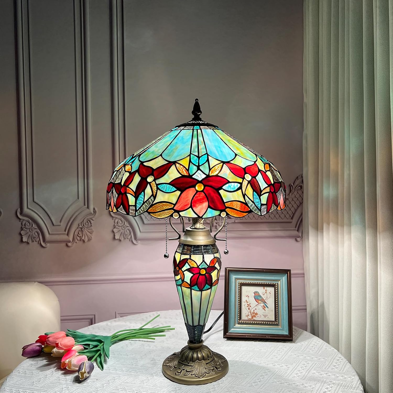 Tiffany Table Lamp with Nightlight